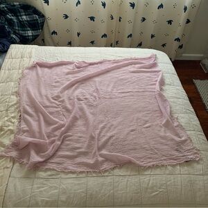 Eileen Fisher Large gauze scarf  100% virgin wool Light pink lilac